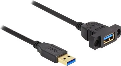 Produktbild von DeLOCK SuperSpeed USB 5 Gbps (USB 3.2 Gen 1) Kabel USB Typ-A Stecker zu Buchse 1 m zum Einbau schwarz, 1 m, USB A, USB A, USB 3.2 Gen 1 (3.1 Gen 1), 5 Gbit/s, Schwarz