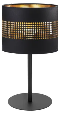 Obrázek produktu pro Stolní lampa černá zlatá 39 cm látka kov E27 obývací pokoj ložnice stolní lampa noční lampa COLMUR