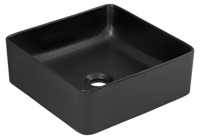 Zdjęcie produktu dla Umywalka Nablatowa Ceramiczna 37X37 Cm Czarny Mat Kwadratowa