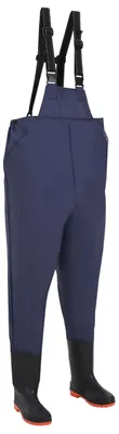Image de vidaXL Cuissardes avec bottes en PVC tricoté, taille 46, bleu