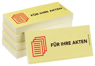 Produktbild von PRICARO Haftnotizen "Für Ihre Akten", 100 Blatt, 5 Stück