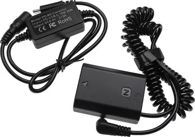 Produktbild von vhbw USB Netzteil kompatibel mit Sony Alpha A7S III, A7R III, A7 V Kamera, Digitalkamera + DC Kuppler (Ersatz für NP-FZ100), 2m, Spiralkabel