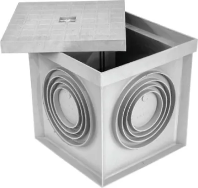 Produktbild von Bodenbrunnen Kunststoff für Erdungsmessung, 198x198x200 mm, Deckel 2,1 kN / 210 kg