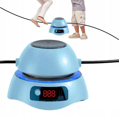 Image de Corde à sauter électrique – Appareil d'entraînement avec corde à sauter – Bluetooth – Compteur automatique – Écran LED – Télécommande – Musique – Bleu