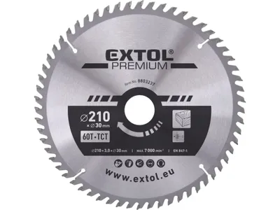 Obrázek produktu pro Pilový kotouč Extol Premium (8803237) s pilovými listy SK, 210x2,2x30mm, 60T