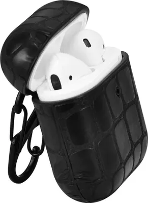 Imagen del producto de Funda para AirPods de TERRATEC, modelo AirBox, con estampado de piedra, color negro