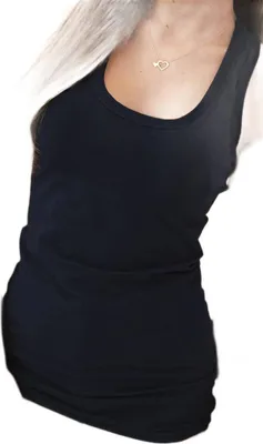 Immagine prodotto di Camicetta da donna in cotone con spalline e scollo rotondo, blu navy