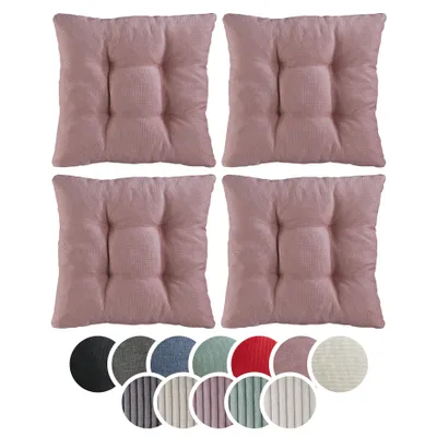 Produktbild von sleepling – 4er Set Stuhlkissen, Sitzkissen, weicher Möbelstoff, 38 x 38 cm, 7 cm, altrosa