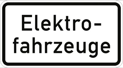 Produktbild von VZ1050-33, Elektrofahrzeuge, Alu, RA2, 600x330 mm