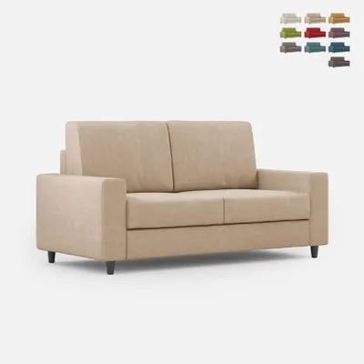 Produktbild von 2-Sitzer Sofa aus Stoff 168 cm, klassisch modernes Design Sakar 140 - Beige