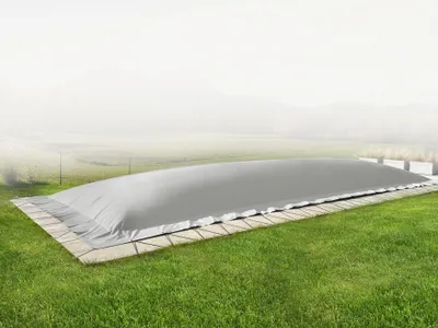 Immagine prodotto di AirDeluxe® Copertura gonfiabile rettangolare per piscina (6m x 4m, grigio), copertura per piscina in telone per camion, copertura invernale per piscina