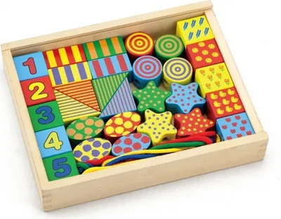 Zdjęcie produktu dla Drewniane klocki edukacyjne dla dzieci do ciągnięcia Viga Toys Montessori