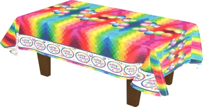 Produktbild von Plastik-Tischdecke Happy Birthday bunt