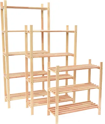 Produktbild von ROJAPLAST Holzregal 120 × 75 × 30 cm, 4 Fachböden