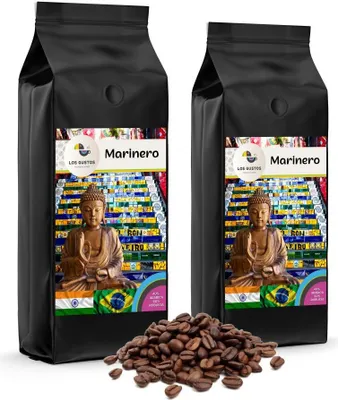 Produktbild von Los Gustos Marinero Kaffee-Bohnen 2x1000 g, Ungemahlen, Kaffeebohnen für Kaffee-Vollautomat, Frisch Geröstet