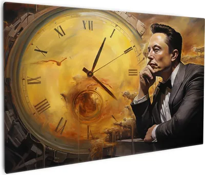 Produktbild von Wallario Premium Leinwandbild Zeitgedanken in Größe 60 x 90 cm