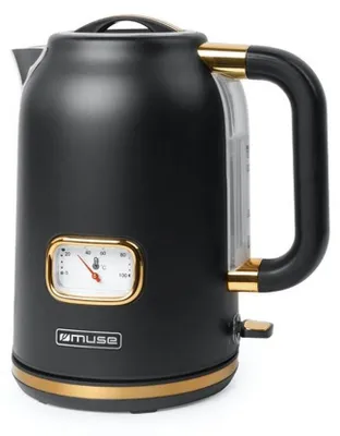 Obrázek produktu pro Muse MS-030 BC, 1,7 l, 2200 W, Černá, Nerezová ocel, Indikátor úrovně vody, Bezkabelový