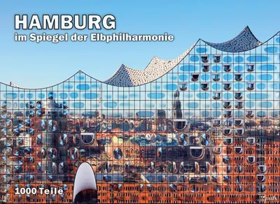 Image de Hambourg dans le miroir de l'Elbphilharmonie, 1000 pièces