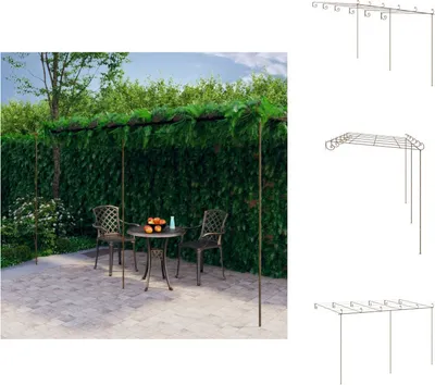 Image de vidaXL Pergola de jardin brun antique 6x3x2,5 m Fer - Arceaux de roses, treillis & pergolas
