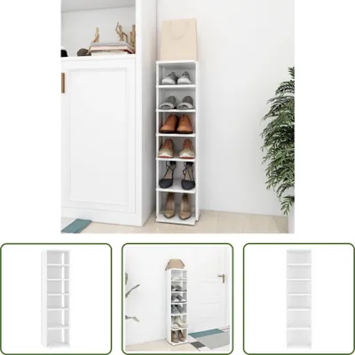 Produktbild von The Living Store Schuhschrank Weiß 27,5x27x102 cm Holzwerkstoff