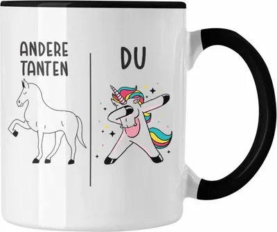 Produktbild von Trendation - Beste Tante Geschenk Tasse mit Spruch Kaffeetasse für Tante (Schwarz)