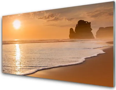 Produktbild von Acrylglasbilder 100x50 Wandbild Druck Meer Strand Sonne Landschaft