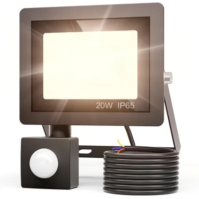 LED-Außenspot 20 W mit Bewegungsmelder, IP65, 2000 Lm