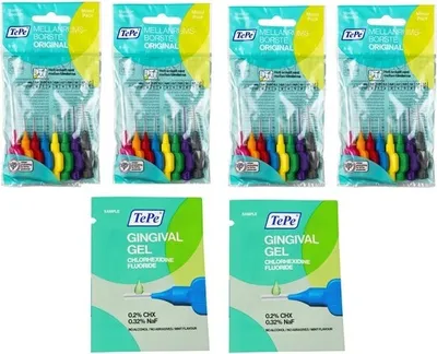 Produktbild von 4x TePe Original Interdentalbürsten - 0,4  bis 1,3 mm gemischt  + 2x 2ml Gingivalgel