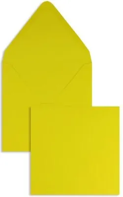 Produktbild von Briefumschläge 140x140mm 120g/qm gummiert VE=100 Stück butterblumengelb