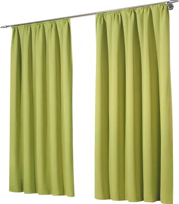 Produktbild von heimtexland ® 2 Stück Thermo Verdunkelungsvorhänge Sonnenschutz Kälteisolierung Verdunkelungsgardinen Kräuselband Vorhang Typ139 Grün HxB 145 x 135 cm