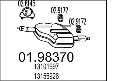 Produktbild von MTS 01.98370 Endschalldämpfer für OPEL Vectra C Caravan (Z02) Auspuff