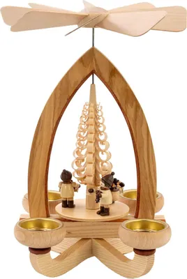 Produktbild von Lorenz Erzgebirge Teelichtpyramide klassisch 28 cm, Modell:Striezelkinder