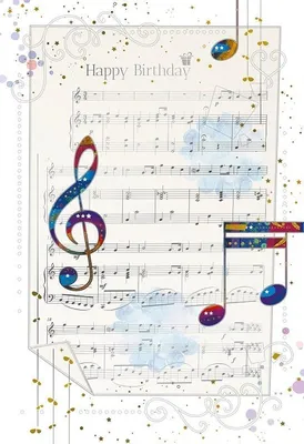 Produktbild von Notizblock 12 x 18 cm + Umschlag „Geburtstag Noten“ – DaVinci