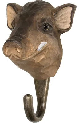 Zdjęcie produktu dla WildlifeGarden Haczyk dzik ręcznie rzeźbiony drewno metal