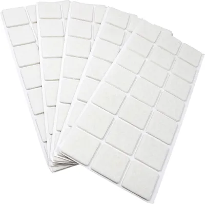 Produktbild von Adsamm® | 105 x selbstklebende Filzgleiter / Weiß / 30x30 mm / quadratisch / Möbelgleiter aus Filz mit 3.5 mm Stärke