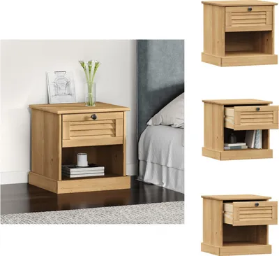 Produktbild von vidaXL Nachttisch VIGO 42x35x40 cm Massivholz Kiefer - Nachttische