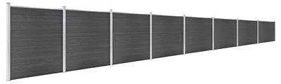 Produktbild von vidaXL Zaunelement Set WPC 1391x186 cm Schwarz