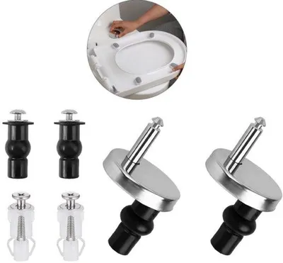 Image de Lot de 6 charnières pour siège de WC, vis de fixation incluses, pour la fixation de la chaîne de siège de WC
