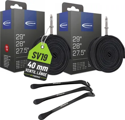 Produktbild von 2x Schwalbe Fahrrad Schlauch 27,5 28 29 Zoll SV19 (40/62-584/635) + Reifenheber