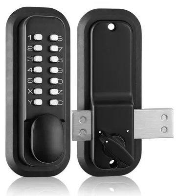 Immagine prodotto di Serratura senza chiave con codice meccanico - Serratura con 14 password in stile retrò - Per porte di spessore 35-65 mm - 40/50 mm - Ideale per garage, hotel, uffici, studi ecc.