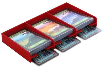 Imagen del producto de Soporte para cartas con 3 compartimentos, color cereza, para el juego Dominion
