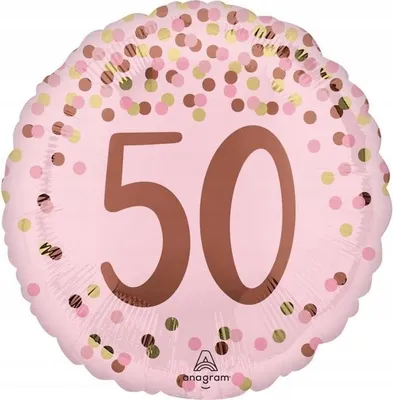 Image de Confetti rose Ballon en plastique 50ème anniversaire Décoration de fête 46cm
