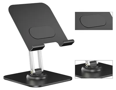 Produktbild von Tischständer Handy & Tablet, Metall, Höhenverstellbar, 360° Drehbar, Multifunktional, Robuster Aluminium Halter, Telefon & Tablet Ständer