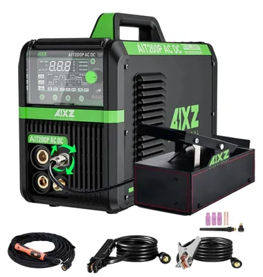 Produktbild von Inverter WIG/TIG/MMA Multiprozess Schweißgerät - AIT200P - AC/DC WIG/TIG - 200A - HF-Start & Puls - 2T/4T - Fußpedal - Für Aluminium - Gold