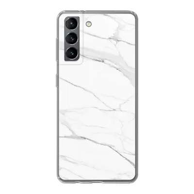 Produktbild von MuchoWow® Handyhülle Schutzhülle Hülle für Samsung Galaxy S21 Marmor - Weiß - Linie - Muster - Luxus - Marmoroptik Silikon Softcase Handy Hülle - Softcase