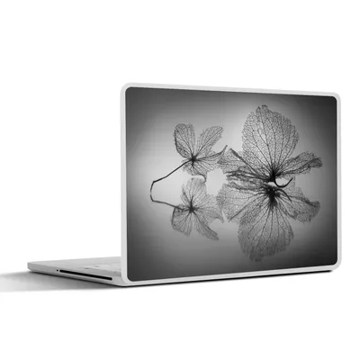 Produktbild von MuchoWow® Laptop Aufkleber Sticker Cover Stilleben - Schwarz - Weiß - Blätter 25x18 cm - Laptop-Deko