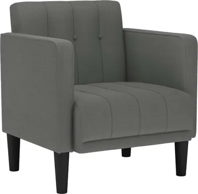Immagine prodotto di vidaXL Poltrona con braccioli in tessuto grigio scuro 53 cm