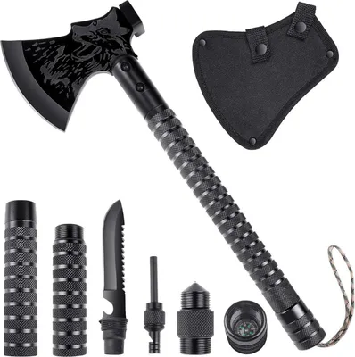 Produktbild von Japaknives Survival Axt 10-in-1 Multitool Camping Beil Set