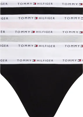 Zdjęcie produktu dla Tommy Hilfiger, zestaw 5 par majtek dziewczęcych z materiału elastycznego, wielokolorowe (czarny/ciemnoróżowy/różowy)