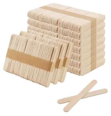 Image de TRANKIELO® - 1000 mini-spatules en bois - En bois de bouleau - 65 x 10 x 2 mm - Parfaites pour les travaux manuels